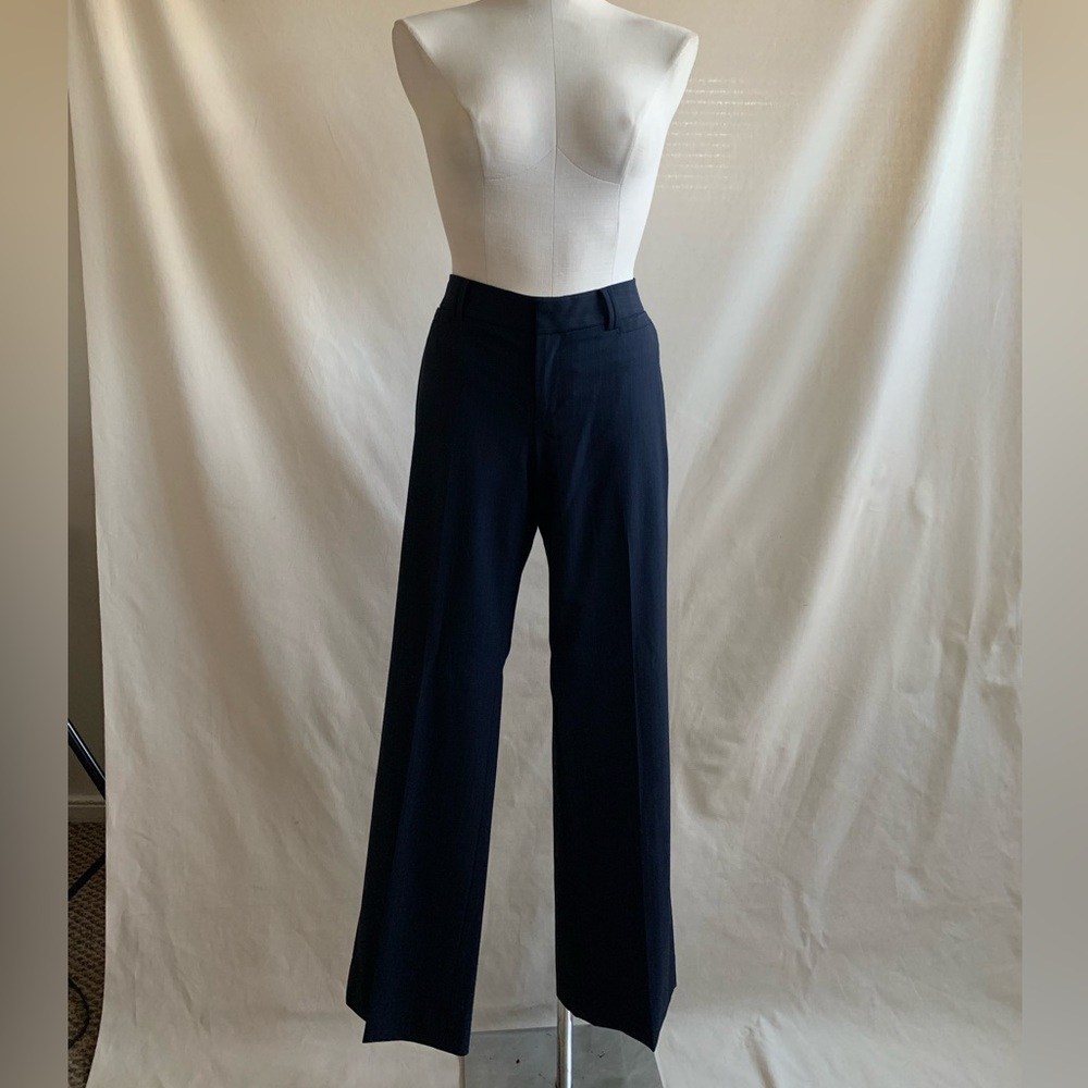 Long navy blue wool pant, Jackson Fit from Banana Republic